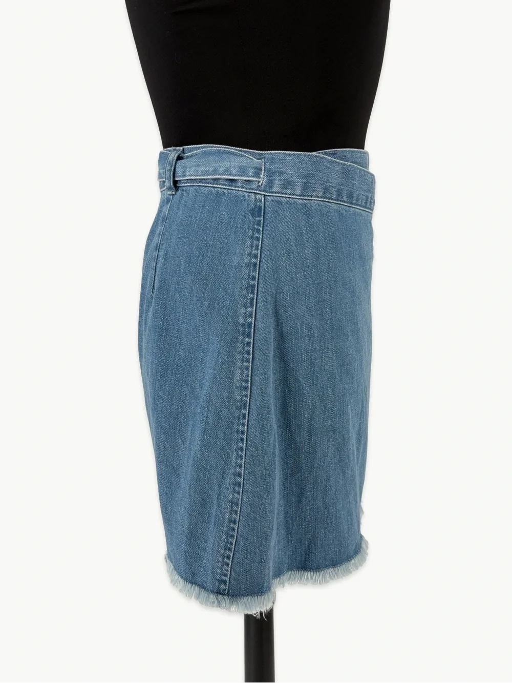 Madewell Raw-Hem Mini Wrap Jean Skirt Size 6 Cardiff Wash Denim 100% Cotton